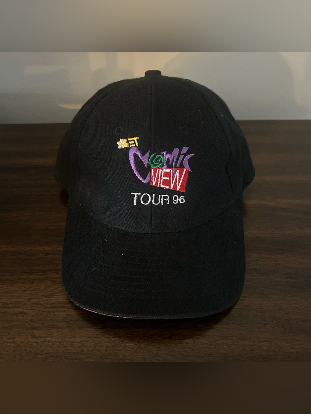 Vintage 1996 BET Comic View Tour Black 90s Baseball Cap Dad Hat w/ Paisley Brim